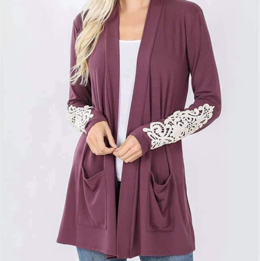 Size XL Plum Colored Cardigan NWOT